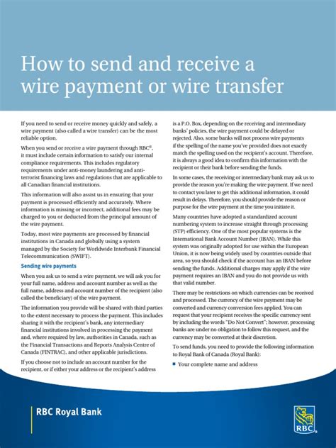 How to send and receive a wire payment or wire transfer .